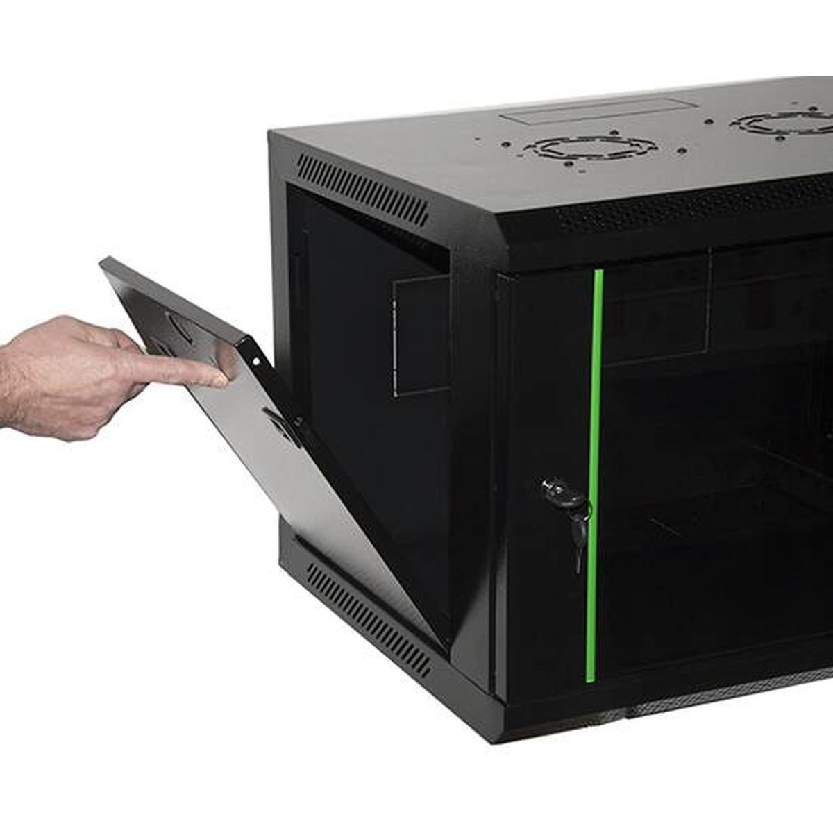 Armadio 7 unita' da muro per reti (a)416 x (l)600 x (p) 450 mm colore nero