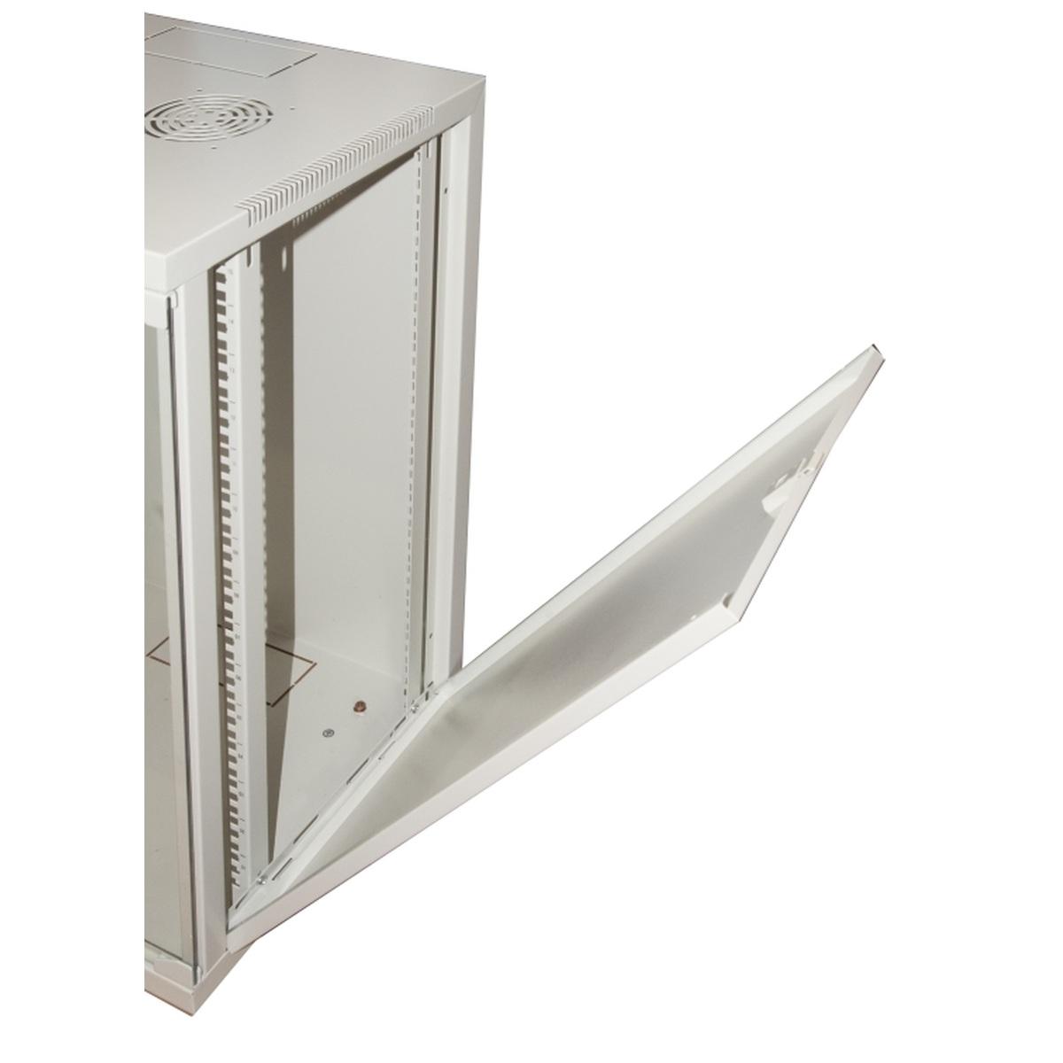 Armadio 12 unita' da muro per reti (a)62 0 x (l)540 x (p) 450 mm colore grigio porta vetro , lk1912ug