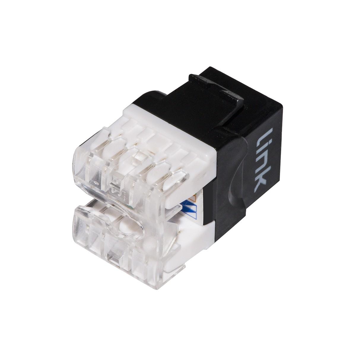 Presa rete keystone jack rj45 categoria 6a utp colore nero 180? contatti dorati 50 micron