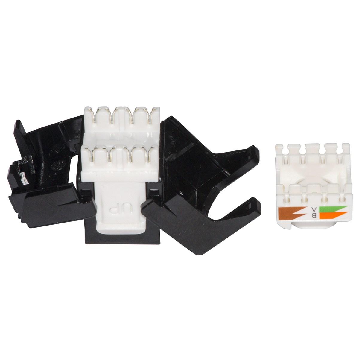 Presa rete keystone jack rj45 categoria 6a utp tooless colore nero 180? contatti dorati 50 micron