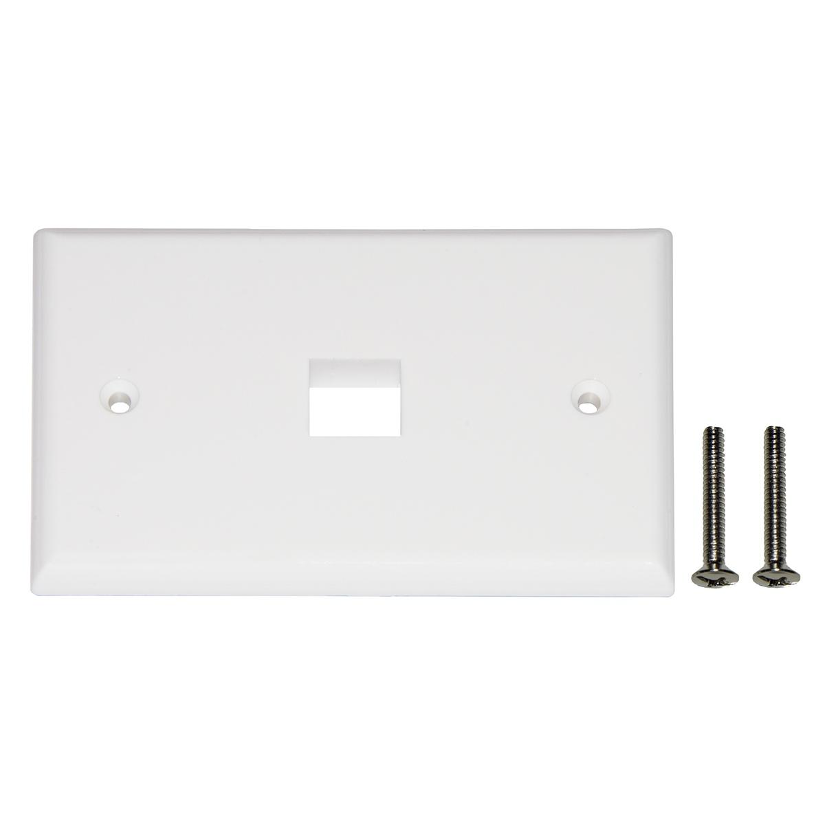 Placca porta frutti 1 posizione x jack u tp/stp colore chiaro, 02450