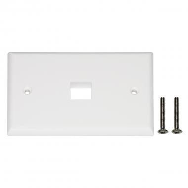 Placca porta frutti 1 posizione x jack u tp/stp colore chiaro, 02450