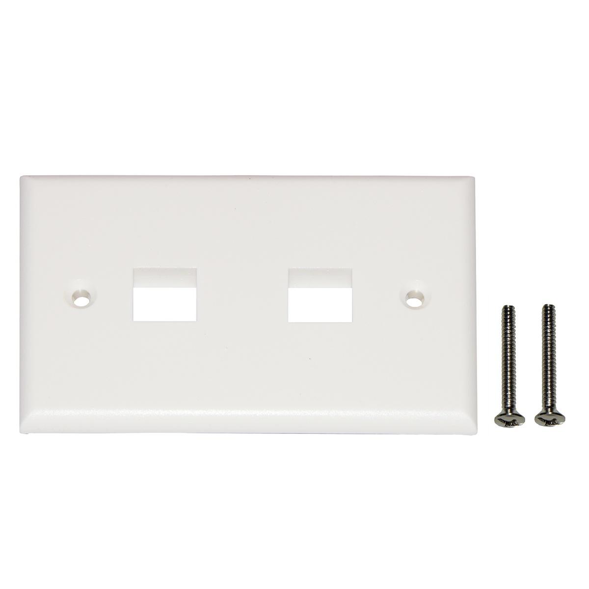 Placca portafrutti 2 posizioni per jack utp/stp colore chiaro, 02456