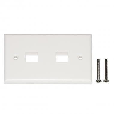 Placca portafrutti 2 posizioni per jack utp/stp colore chiaro, 02456