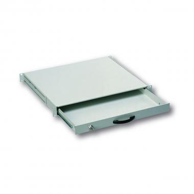 CASSETTO ESTRAIBILE CON MANIGLIA E CHIUSURA A CHIAVE PER ARMADI RACK 19" MISURE MM. 482X45X492 COLORE GRIGIO CHIARO