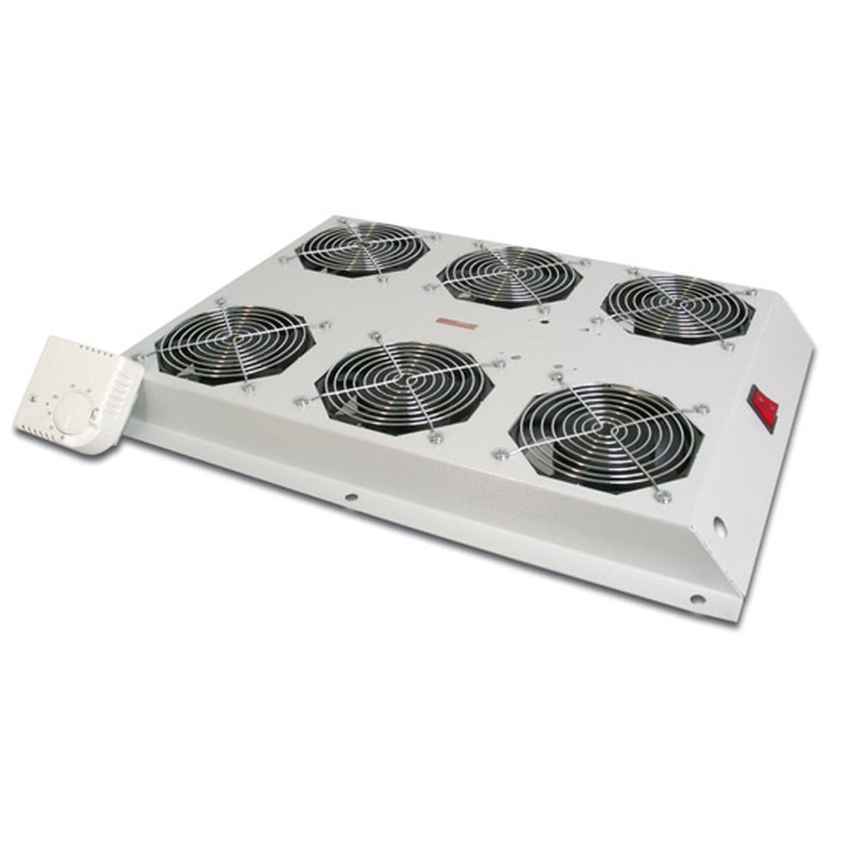 Kit 6 ventole con termostato colore grigio chiaro per armadi linea server