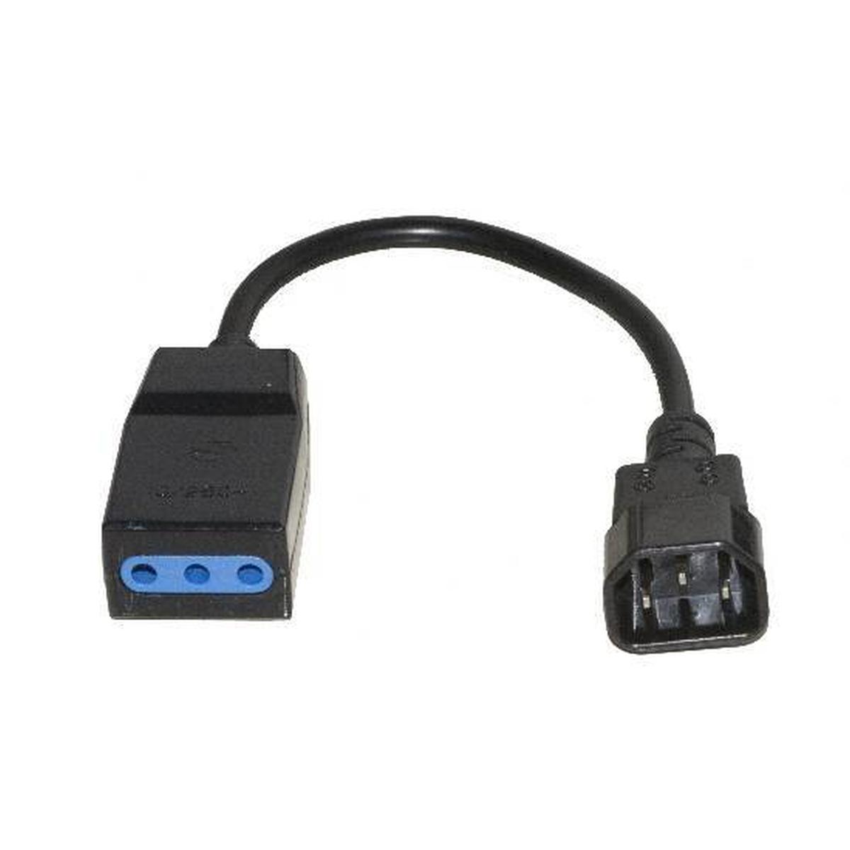 Cavo per gruppi di continuita' con 1 fem mina tripolare 10a - 1 connettore maschio c14