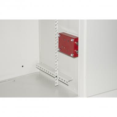 ARMADIO RACK 19" 9 UNITA'  GRIGIO PORTA IN FERRO ANTIVANDALISMO CON SERRATURA ANTIEFFRAZIONE CM 40X56X46 (PxLxA)