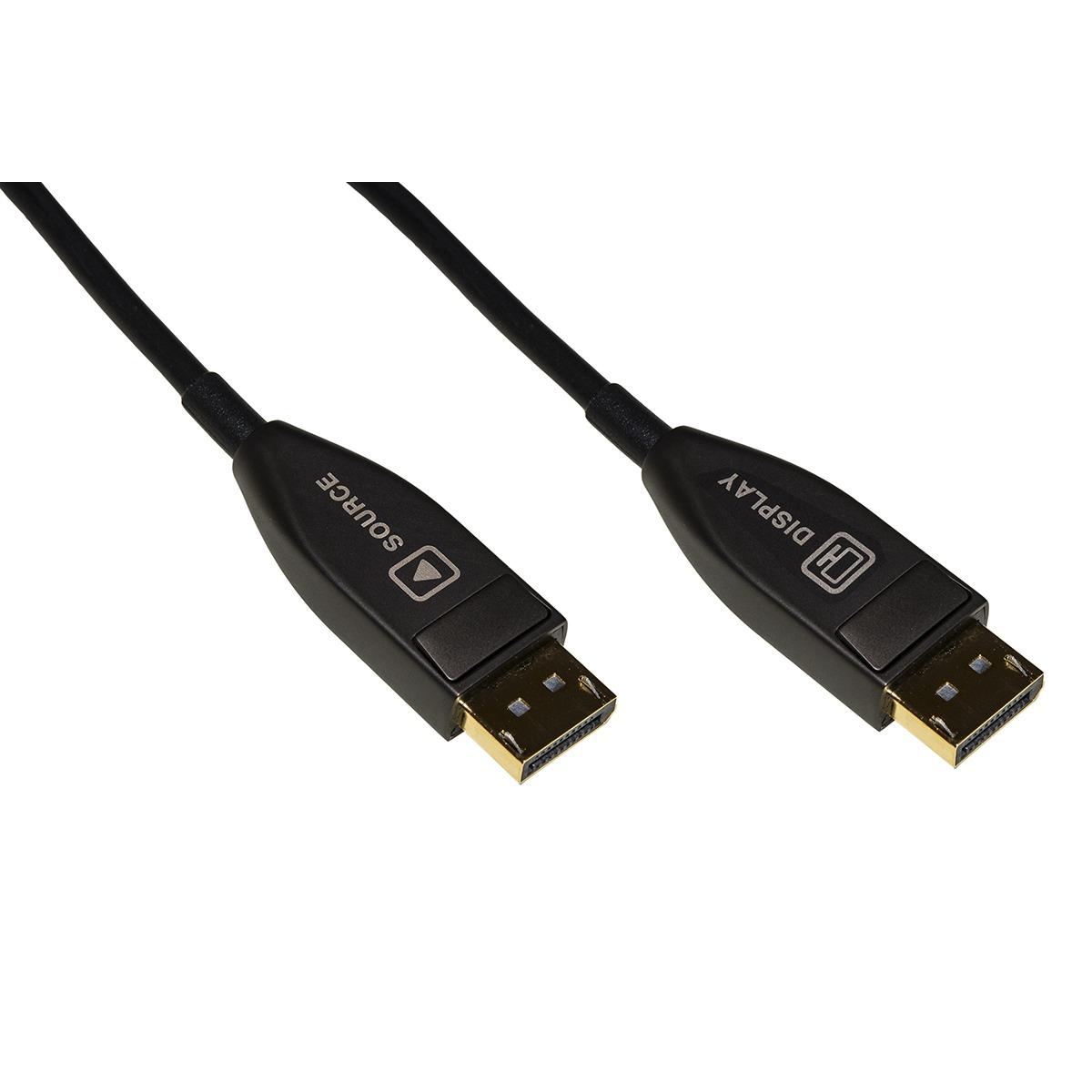 Cavo aoc fibra ottica ibrido displayport 1.2 contatti dorati mt 100