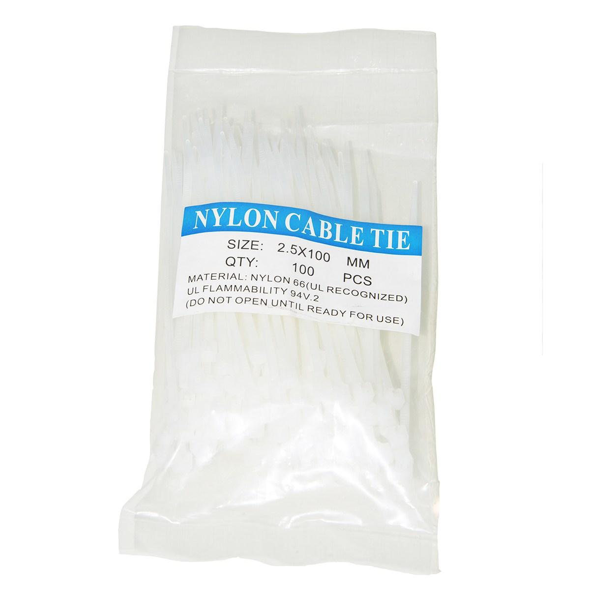CONFEZIONE 100 FASCETTE SERRACAVI MM. 2,5x100