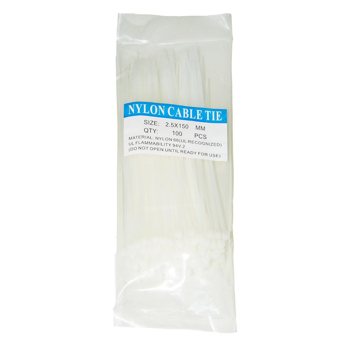 CONFEZIONE 100 FASCETTE SERRACAVI MM. 2,5x150