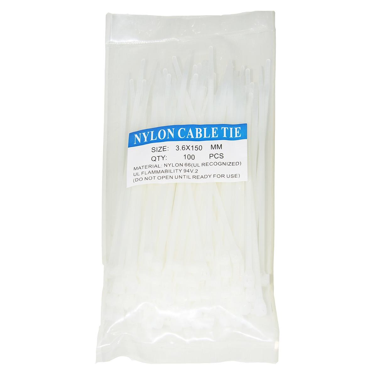 CONFEZIONE 100 FASCETTE SERRACAVI MM. 3.6x150