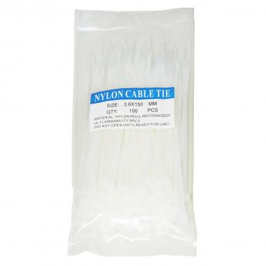 CONFEZIONE 100 FASCETTE SERRACAVI MM. 3.6x150