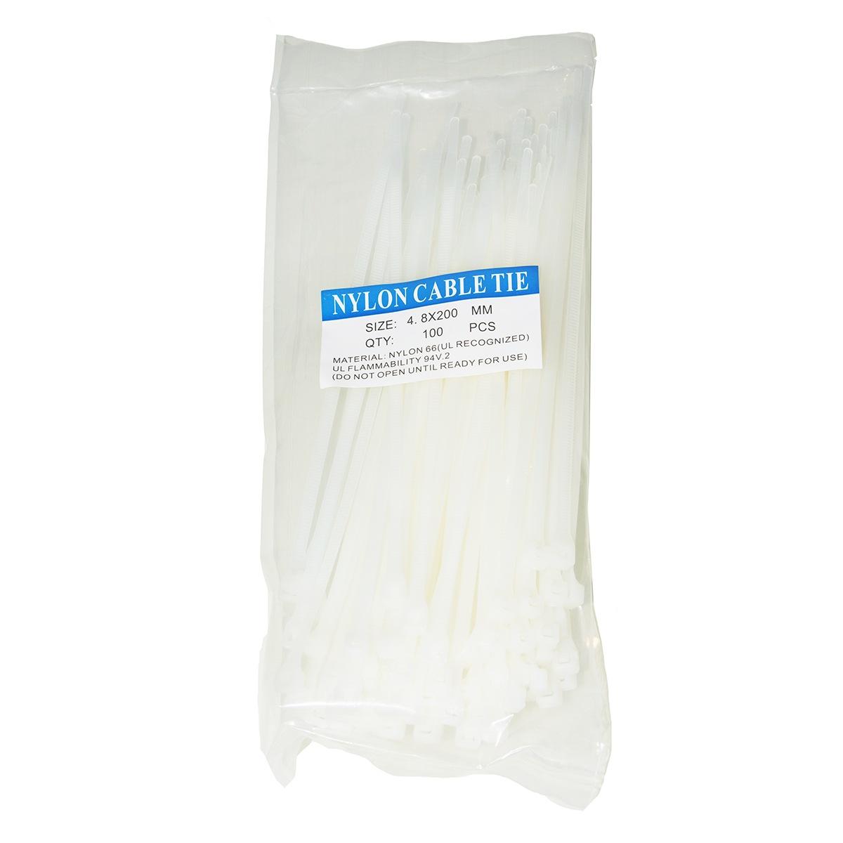 CONFEZIONE 100 FASCETTE SERRACAVI MM. 4.8x200