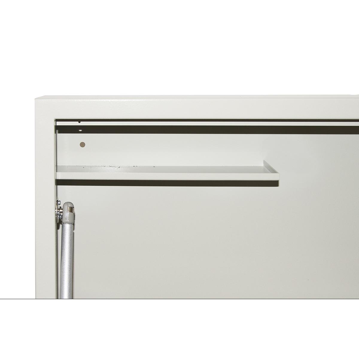 Armadio a muro per laptop con chiusura a chiave colore grigio con pistoni