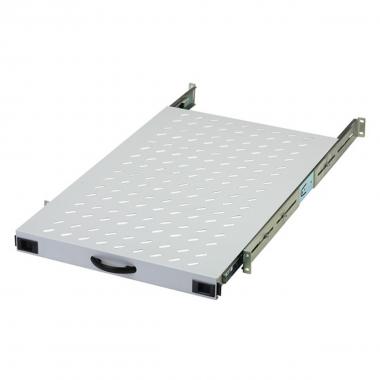 Ripiano per armadio estraibile su binari telescopici 1 unita' profondita' 720 mm. grigio ral 7035 carico 80 kg. con viti (per linea server)